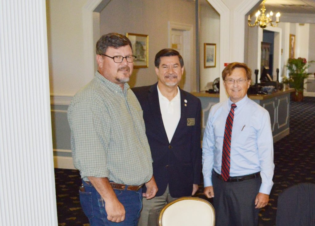 Many guests attended the Regiment of Retired Marines Breakfast, May 7, 2022. Among those distinguished guest present were (L to R) Joe Houle, MSgt, USMC (Ret), NC District Court Judge in 4th Judicial District, Michael Surles, and District Attorney, District 5, Ernie Lee. The event was held at the Paradise Point Officer’s Club aboard Camp Lejeune, NC. Guests enjoyed visiting with Retirees from all branches of service and received information that affects all active duty and retired service members.