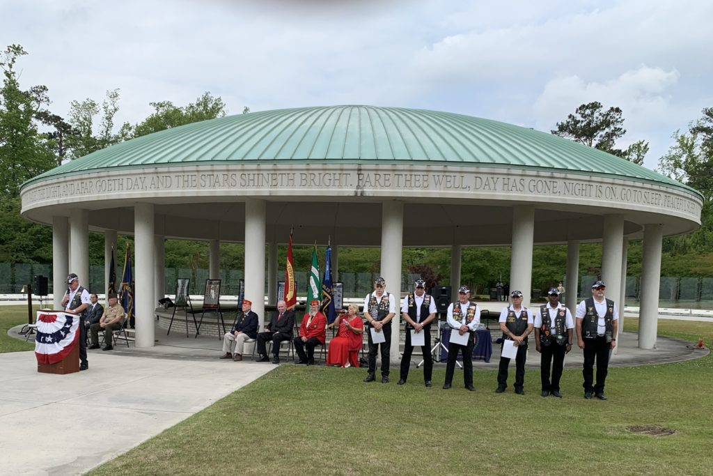 Rolling Thunder, NC-5 provided the Missing Man Table Ceremony at the Vietnam Veterans Recognition Day held on April 30, 2022. The Recognition Day was held at the Lejeune Memorial Gardens in Jacksonville, NC. The event was hosted by Marine Corps League Onslow Detachment #262, the Color Guard was provided by H&S Battalion, Marine Corps Installations East – MCB Camp Lejeune, NC.