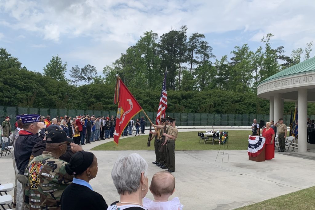 H&S Battalion, Marine Corps Installations East – MCB Camp Lejeune, NC provided the Color Guard for the Vietnam Veterans Recognition Day held on April 30, 2022. The Recognition Day was held at the Lejeune Memorial Gardens in Jacksonville, NC. The event was hosted by Marine Corps League Onslow Detachment #262, Rolling Thunder, NC-5 provided the Missing Man Table Ceremony.